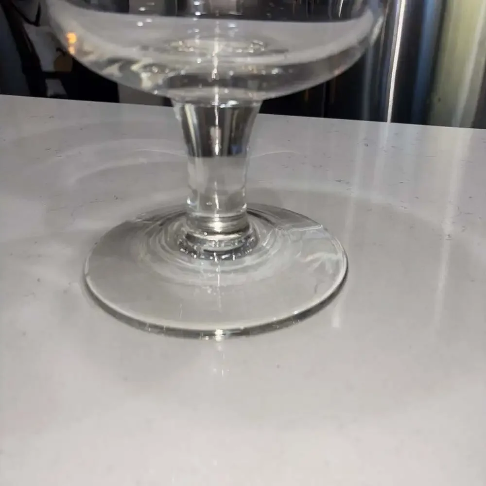 Hand Blown Clear Glass Urn Pedestal Hurricane Vase 12” Heavy